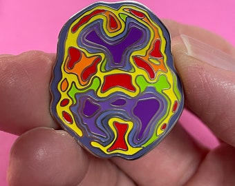 Brain pin - enamel pin - brain enamel pin -mental health -  Neuro Bloom - mindfulness - brain art - meditation