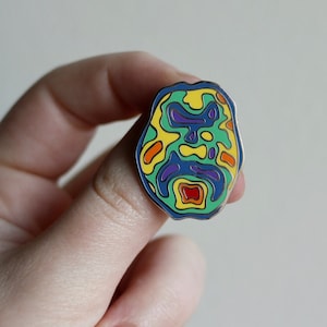 brain pin - enamel brain pin - science art - Neuro Bloom - schizophrenia - mental health
