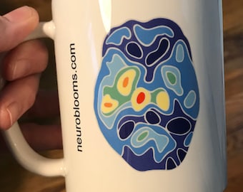 ceramic mug - mental health - neuro blooms - brain art - depression - anxiety