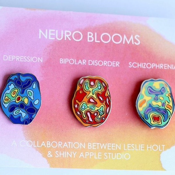 Brain pin - enamel pin - enamel brain pin -mental health -  Neuro Blooms - depression - bipolar - schizophrenia