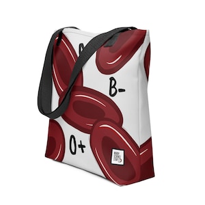 Blood Bank Tote Bag - Nerdy Science Stuff | Red Blood Cells | Erythrocytes | Laboratory Science