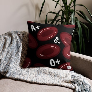 Blood Bank Red Blood Cells Reversible Decorative Pillow - Nerdy Science Stuff | Science Decor | Blood | Medical Office Decor | Laboratory