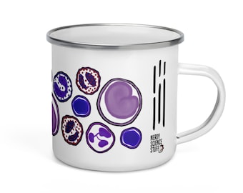 Hematology Enamel Mug - Nerdy Science Stuff | Laboratory Science | White Blood Cells