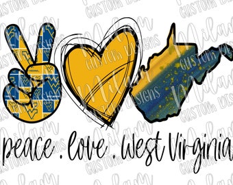 Free Free Peace Love West Virginia Svg
