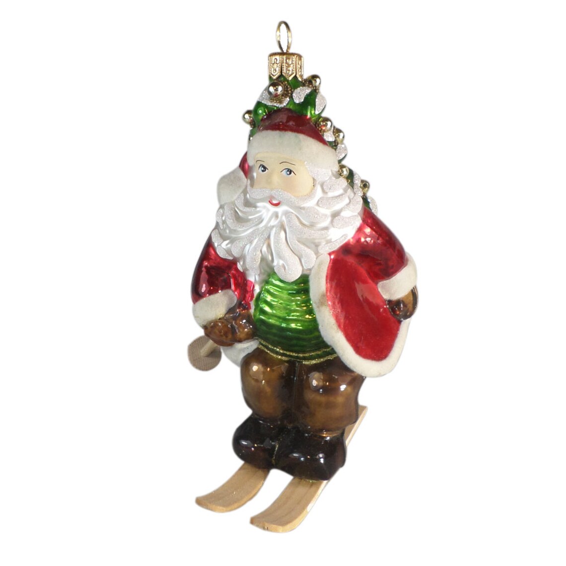 Santa skier glass collectible ornament Etsy