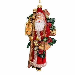 Hand-Blown Glass Santa Claus Christmas Ornament – Vintage Style Holiday Decoration