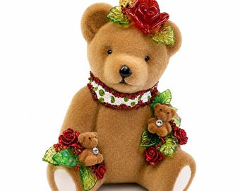 Handgemaakt glazen teddybeerornament – luxe kerstaandenken