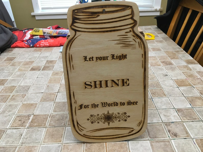 Custom Laser Cut Mason Jar Shaped let Your Light Shine for Etsy
