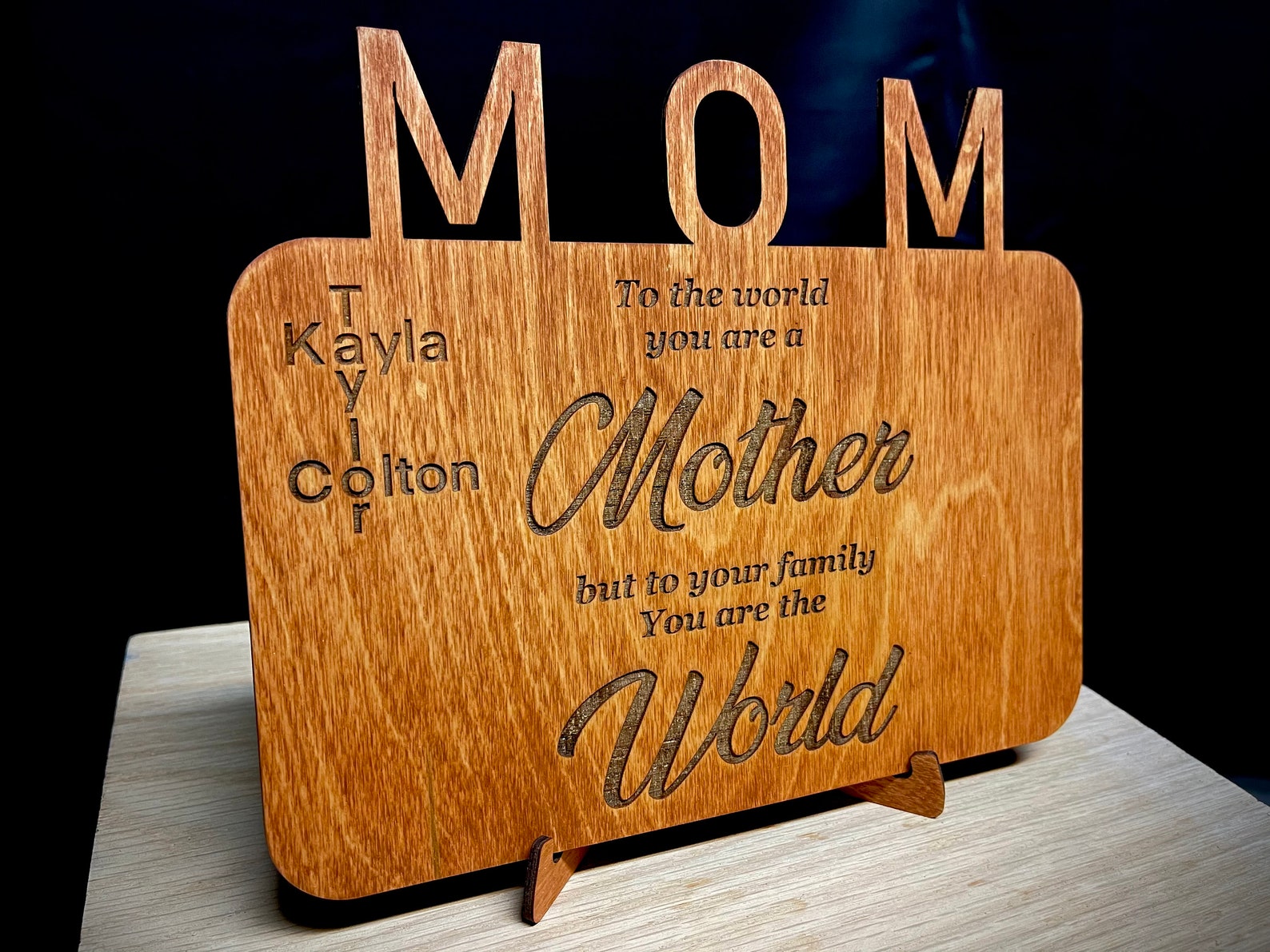 Laser cut Mothers Day Plaque with laser cut stand Etsy