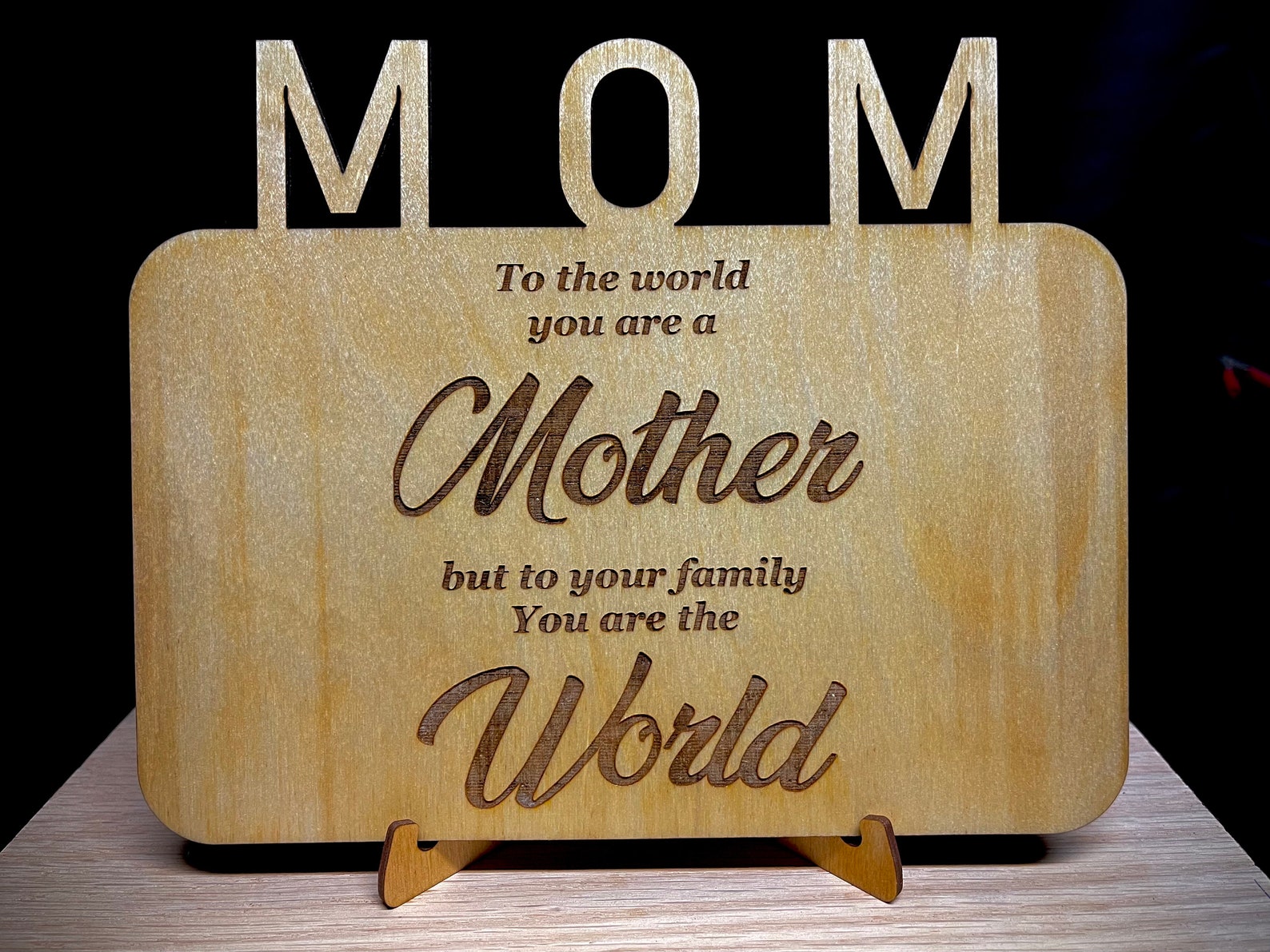 Laser cut Mothers Day Plaque with laser cut stand Etsy