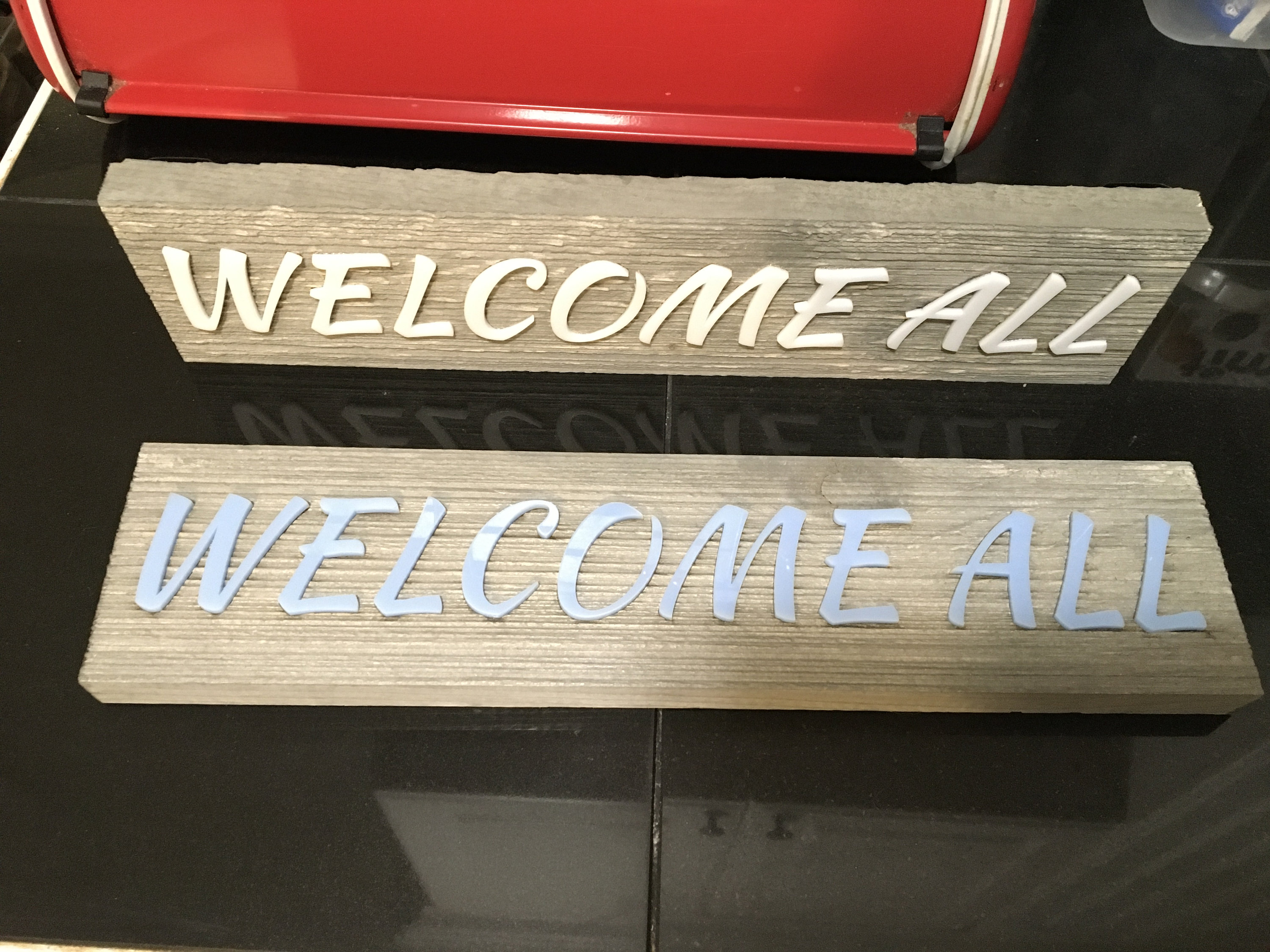 Custom laser cut rustic wood sign with acrylic inlay Etsy