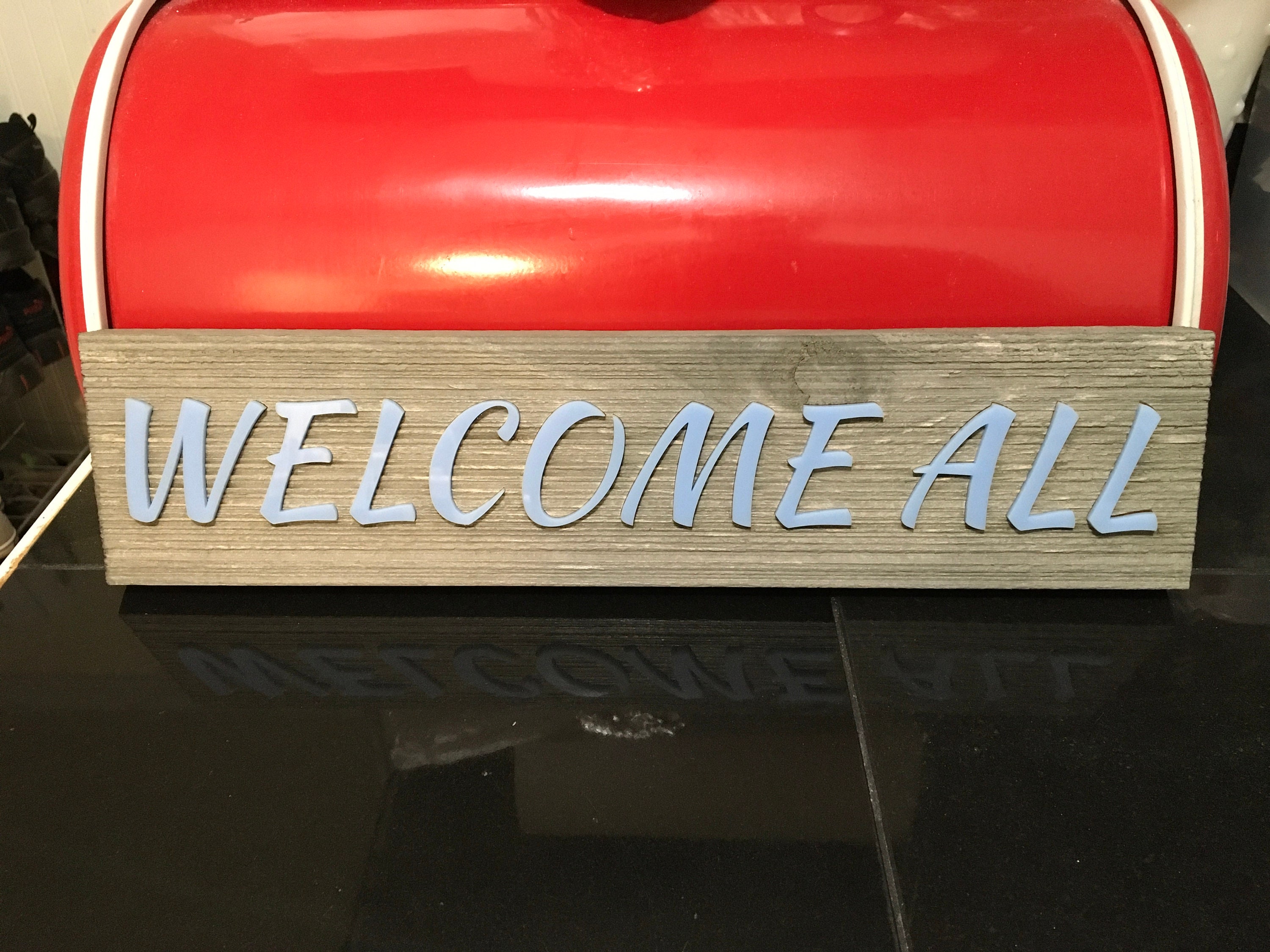 Custom laser cut rustic wood sign with acrylic inlay Etsy