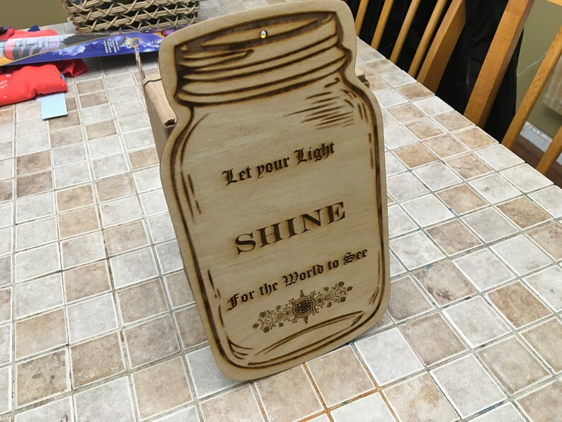 Custom Laser Cut Mason Jar Shaped let Your Light Shine for Etsy