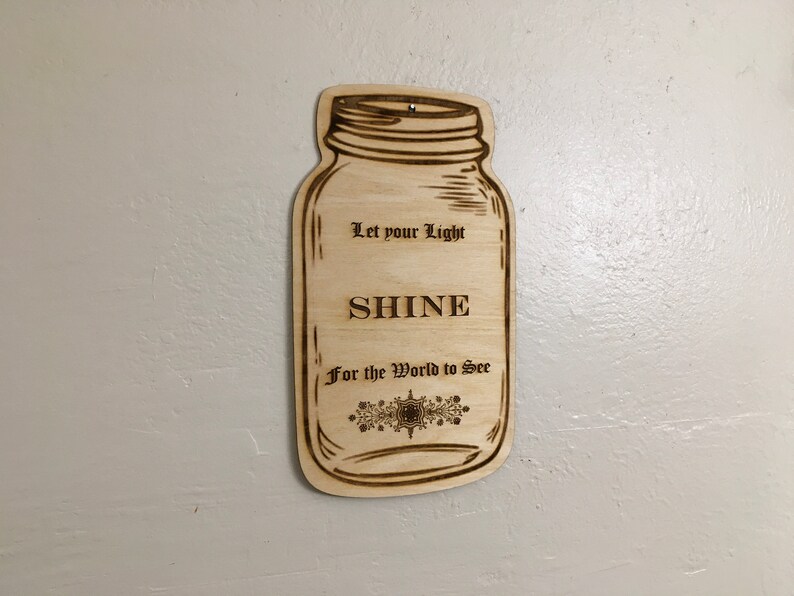 Custom Laser Cut Mason Jar Shaped let Your Light Shine for Etsy
