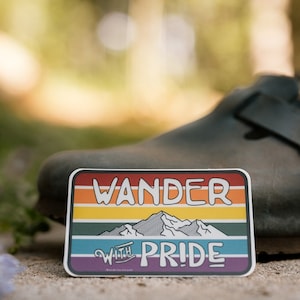 Wander With Pride Vinyl Sticker: LGBTQ+ Car Magnet, Laptop Decal