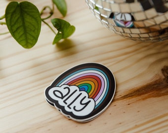 Rainbow Ally Vinyl Sticker: LGBTQ+ Support Decal, Weatherproof Magnet