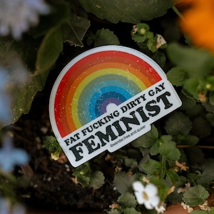 Feminist Vinyl Sticker | Fat Positive Decal | Car Magnet | Weatherproof and Waterproof for Car, Water Bottle, Fridge, Locker, Book or Laptop