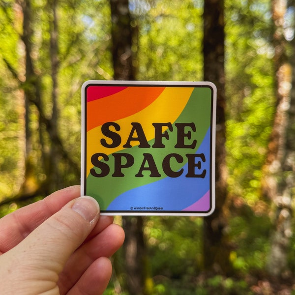 Safe Space Vinyl Sticker | Proud LGBTQ+ Ally Decal | Weatherproof and Waterproof for Car, Water Bottle, Fridge, Locker, Book or Laptop