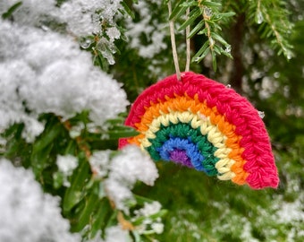 Handmade Rainbow Ornament | Crochet Pride Ornament | Gay Pride Gifts