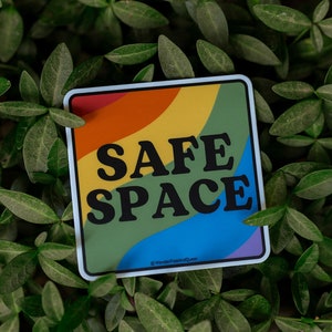 Vinilo de espacio seguro: Calcomanía arcoíris LGBTQ+ Ally