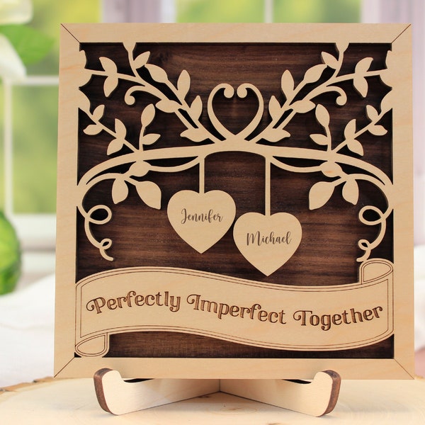 Personalized Wooden Sign Gifts for Couples, Engagement Gifts, Couple Names Wood Sign, Anniversary Gift, Wedding Gift, Better Together