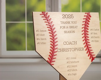 Personalized Baseball Coach Gift from Team, End of Season Award Plaque, Appreciation Recognition Sign, Baseball Mom Dad Sister