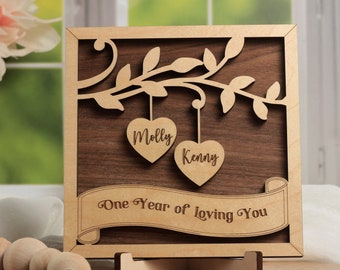 Personalized Wooden Sign Couple Names Wood Sign Custom Engagement Gifts for Couple | Anniversary Gift | Wedding Gift | Couples Names Sign