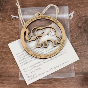 Elephant Friendship Ornament, Friendship Ornament, Sisterhood Gift Exchange Best Friends Forever Thank You for Being in My Circle