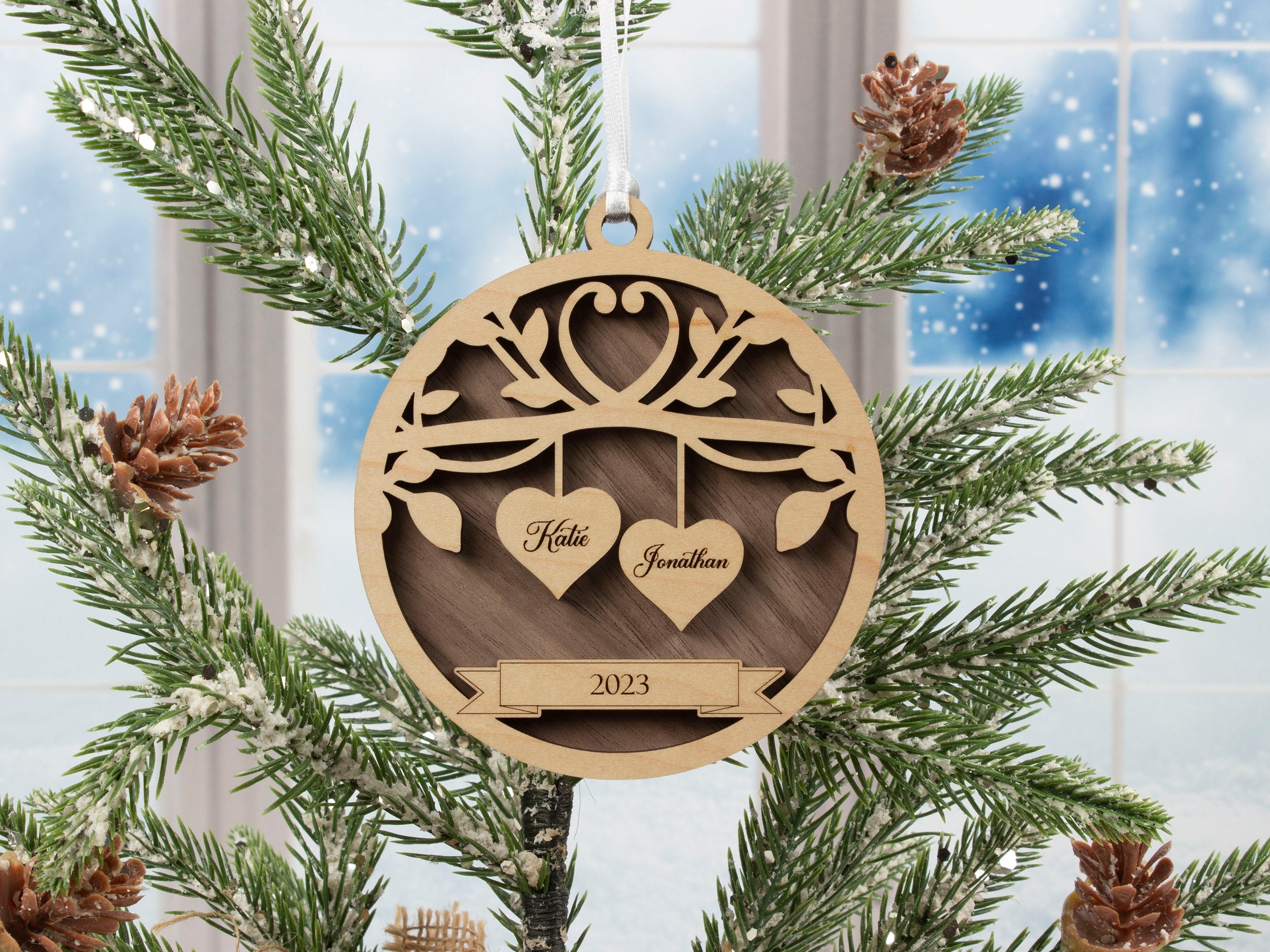 Personalized Couples Ornament with Names, Relationship Gifts, Ornament for Couples, Girlfriend, Boyfriend Christmas Together