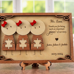 Teacher Desk Sign Personalized with 3 Student Names, Sign for Teachers, Mentors, Thank You for Being an Important Piece of Our Story