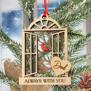 Cardinal Ornament Memorial Christmas, Remembrance Gift, Personalized Sympathy Gift, Holiday Tree Ornament, Always With You, Bereavement Gift