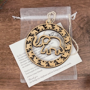Elephant Friendship Ornament, Friendship Ornament, Sisterhood Gift Exchange Best Friends Forever, Story of Love and Loyalty