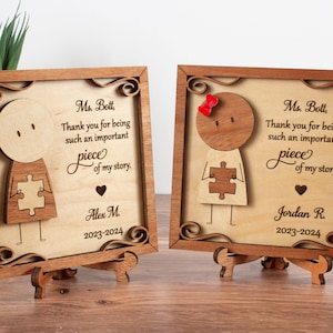 Sign for Teachers, Mentors, Gifts for Teachers, Teacher Desk Sign Personalized, Thank You for Being an Important Piece of My Story Sign