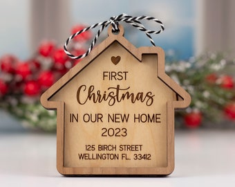 Home Ornament, First Christmas In Our New Home  Ornament, Personalized First Home Ornament 2023, Realtor Closing Gift, New Home Gift