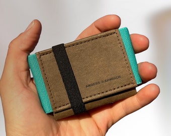 Portefeuille minimal Petit portefeuille avec compartiment à pièces Mini portefeuille pour hommes Vegan Small Wallet Étui à cartes pour femmes fait à la main en Allemagne