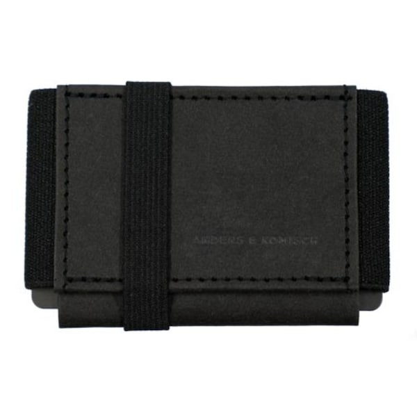 Portafoglio A&K MINI con scomparto per monete - Portafoglio sottile - Minimalista in nero 9 x 5,5 cm