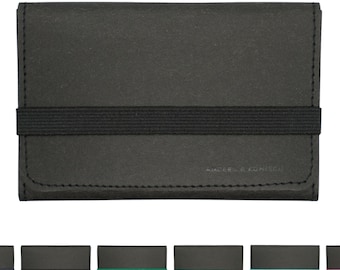 A&K KOMPAKT Medium-sized wallet - Slim, very lightweight wallet for men and women, handmade in Germany, black
