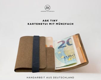 Tiny Slim Wallet for men Smart Card holder for women Coin pocket Minimalist Vegan Handmade Thin Light Perfect Gift Unisex Made in Germany