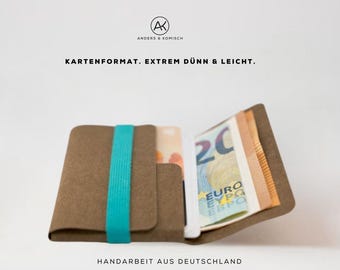 Tiny Wallet for men - with Coin pocket  - Smart Card holder for women - Minimalist Vegan Handmade in Germany
