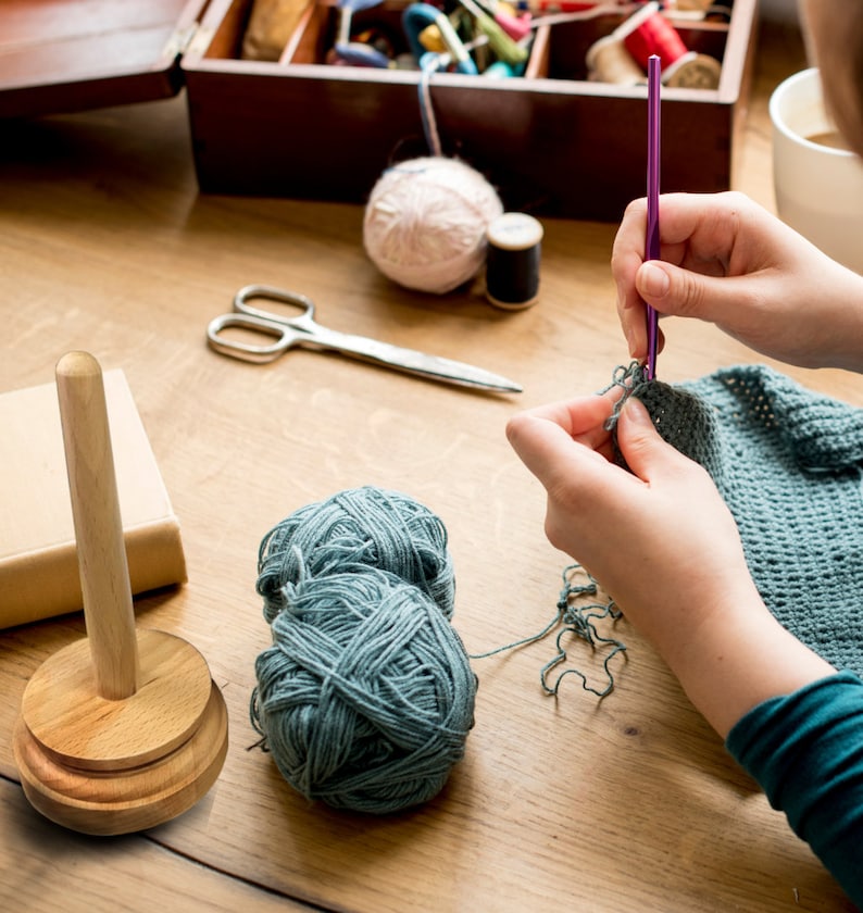 Revolving Spinning Wool Yarn Ball Holder Winder No More Knots Etsy
