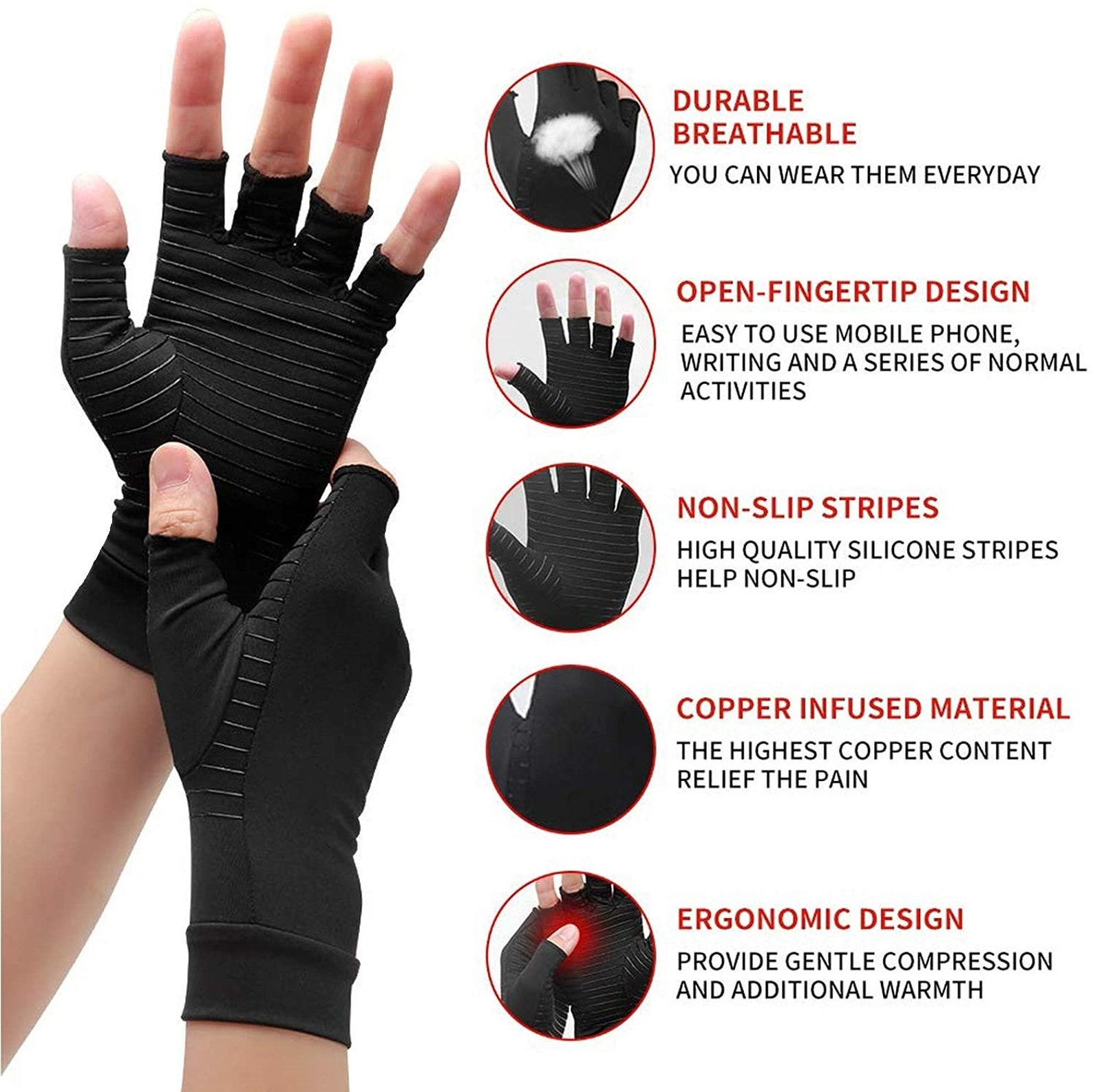 Arthritis Compression Gloves Work With Warm Hands Copper Etsy