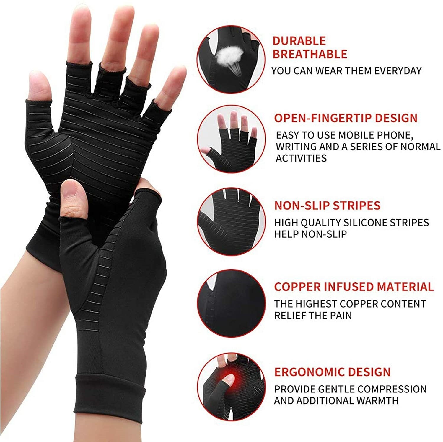 Arthritis Compression Gloves Work With Warm Hands Copper Etsy