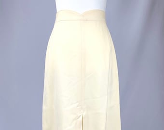 Vintage 80s Cream Off White Professional Skirt, Midi Skirt, A-Line Business Wear Skirt, Regatta Sport