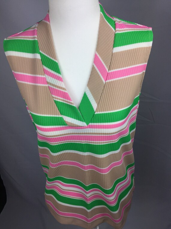 pink and green sweater vest