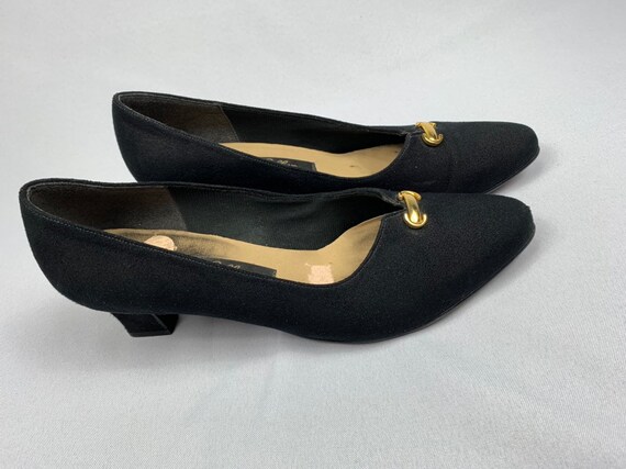 Black Selby Kitten Heel Pumps Faux 