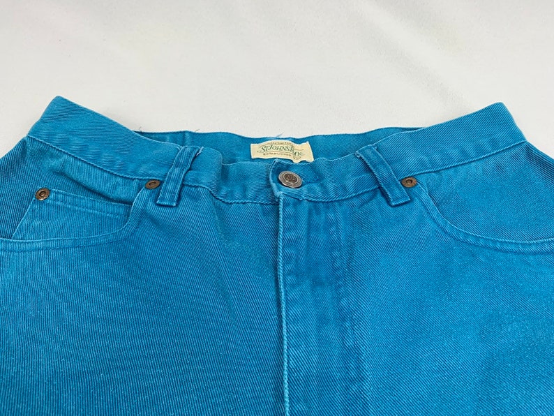 Size 10 29 Waist Mom Shorts Vintage Colored Denim Turquoise Teal Aqua Mom Jeans 90s Women/'s High Waisted Shorts Festival High Rise