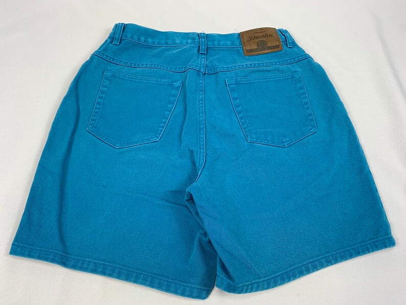 Size 10 29 Waist Mom Shorts Vintage Colored Denim Turquoise Teal Aqua Mom Jeans 90s Women/'s High Waisted Shorts Festival High Rise