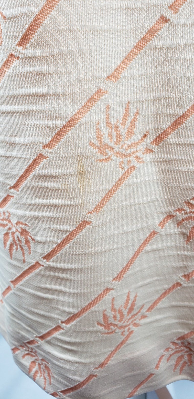 Vintage Retro Dress Hawaiian Palm Trees Pattern Size ML 60s Peach Shift Dress Coral Shift Novelty Print Women/'s Resort Wear
