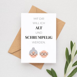 Geburtstagskarte Jahrestag für den Ehemann/Ehefrau Partner in DIN A6 mit kraftfarbendem Umschlag