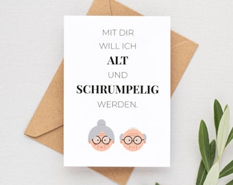 Geburtstagskarte Jahrestag für den Ehemann/Ehefrau Partner in DIN A6 mit kraftfarbendem Umschlag